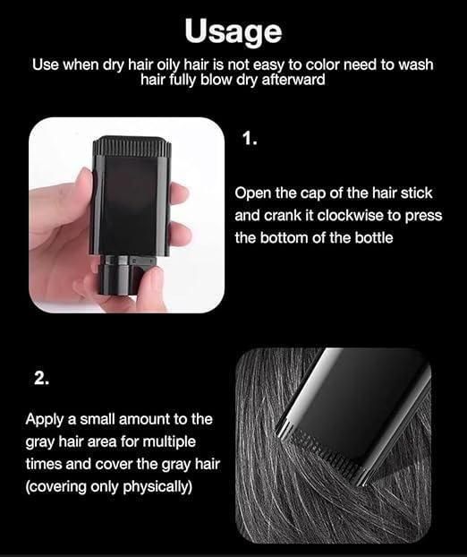 New Instantly Covers White Hair in 30 Seconds No Dye | No Chemicals | Lasts All Day - Black Pack of 2